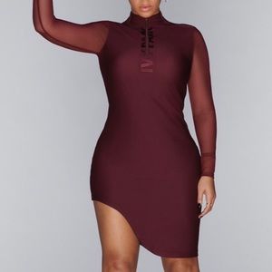 ADIDAS x IVY PARK ASYMMETRICAL DRESS SZ XL MAROON